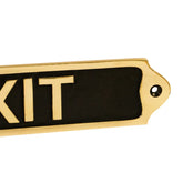 Exit Brass Door Sign 22x5 cm - Black Finish